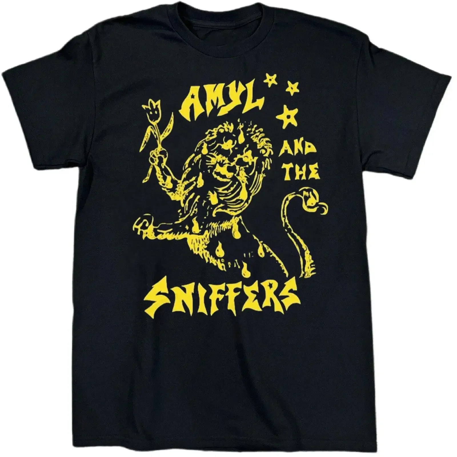 Vintage T Shirt Amyl And The Sniffers Band Album schwere Baumwolle schwarz EN987 vintage Washed graphic Top For Everyday Wear
