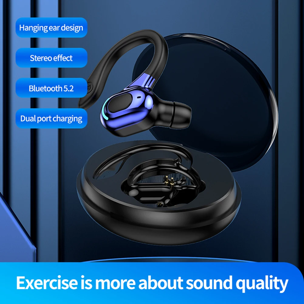 M-F8 Bluetooth 5.2 Headphone Hanging Stereo Music Calls Earphone Ear Hook Mini Headphone Noise Cancelling Sports Gaming Earbuds