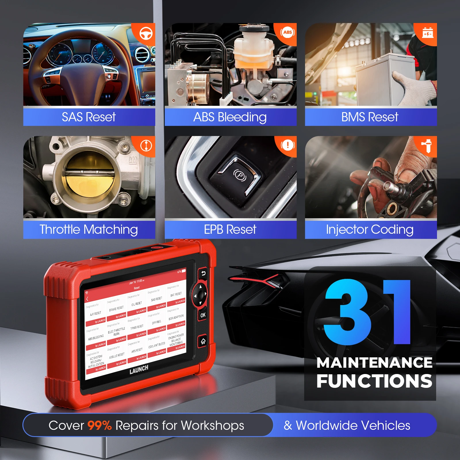 LAUNCH X431 CRP919X BT Wireless Bluetooth Diagnostic Tool OBD2 Car Scanner 2025 Bidirectional Automotive Diagnosis Tool