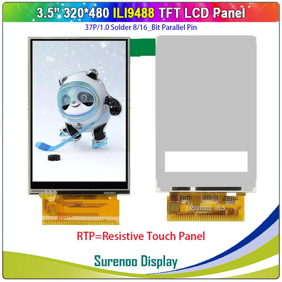 Imagem -03 - Polegadas 320*480 37p 1.0 Ili9488 St7796 Mcu Paralelo Tft Cor Ips Lcd Módulo Display Tela Painel de Toque Capacitivo Resistive 3.5