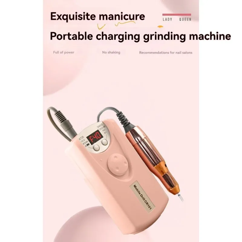 【plaisir】ポータブルマニキュアデバイス-家庭用およびサロン用-高速電動ネイルファイルキット（6種類の研磨ヘッド付き）