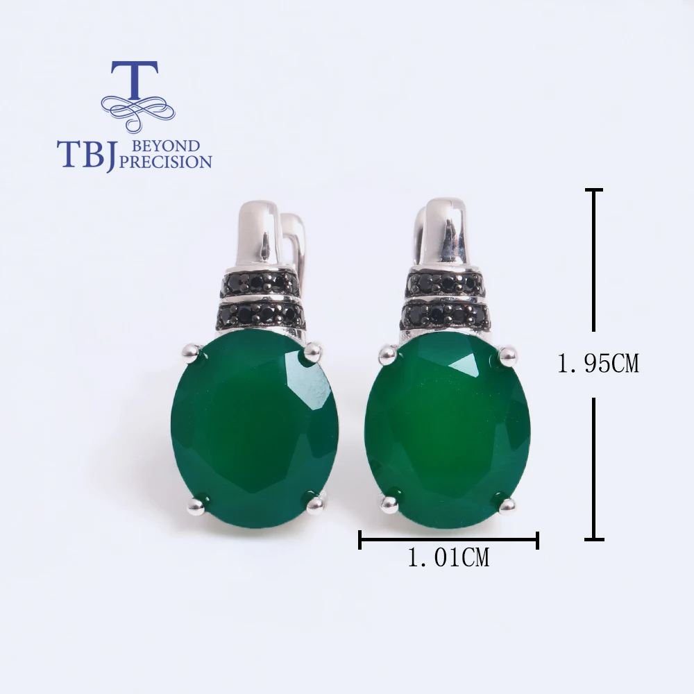 Luxury design Natural green agate Ring Earrings Necklace Jewelry Set 925 sterling silver Women's Anniversary & Banquet gift image 5