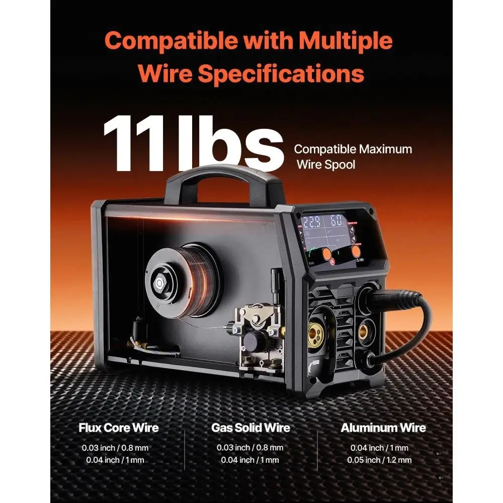 250A MIG Welder 5in1 Synergic Welding Machine Multifunctional Pulse Welding Tool for Steel Stainless Aluminum