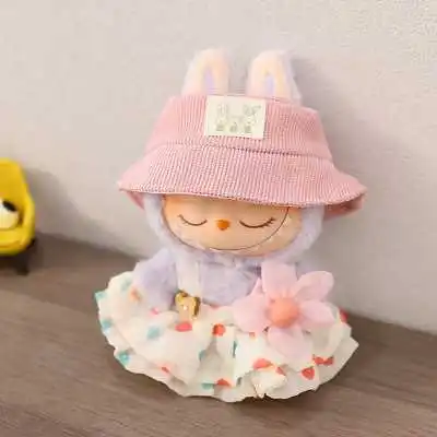 

Мини-кукольная одежда, аксессуары для одежды для 15-17 см Ropa Labubu и 10 см, хлопковая кукла, толстовка с капюшоном Love, розовая юбка из пряжи, одежда без куклы