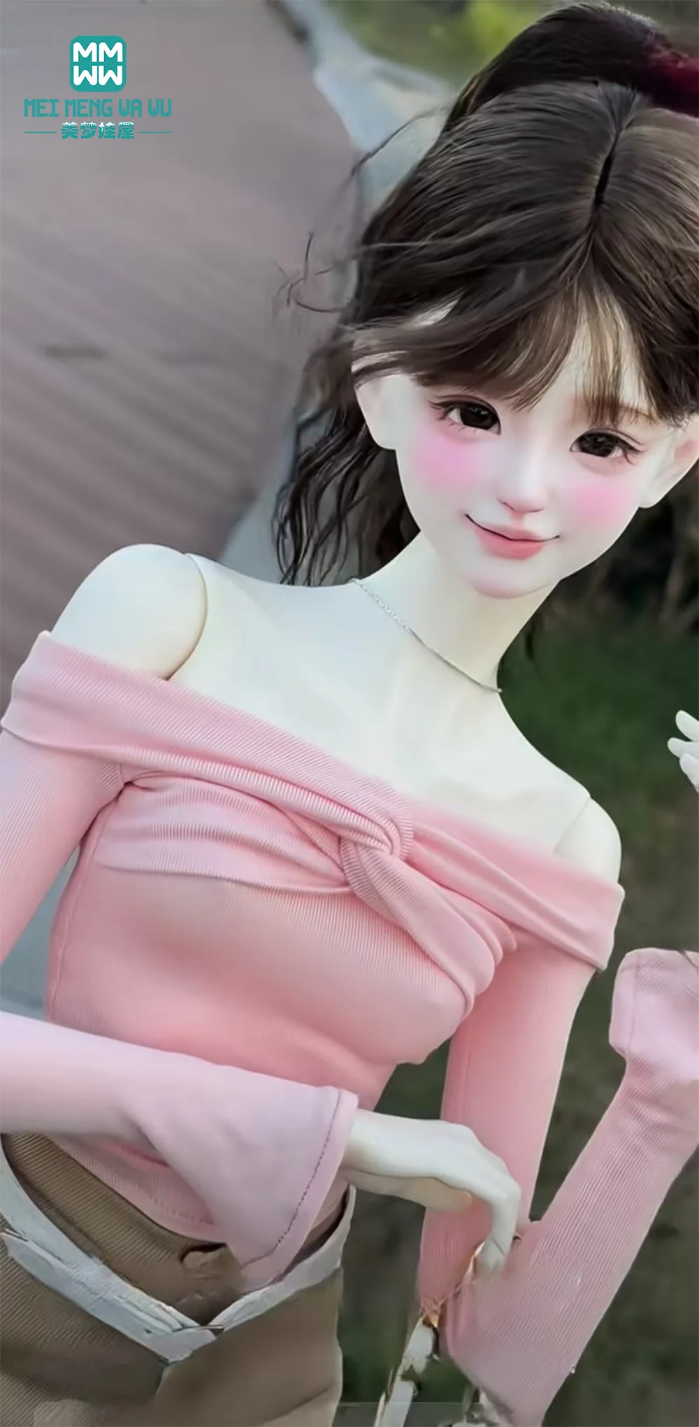 

Fits 43-60cm 1/3 1/4 BJD Doll ClotheDD SD MSD Dolls Fashion Bell Sleeve Long Shirt Off-Shoulder T-Shirt Accessories Girl Gift