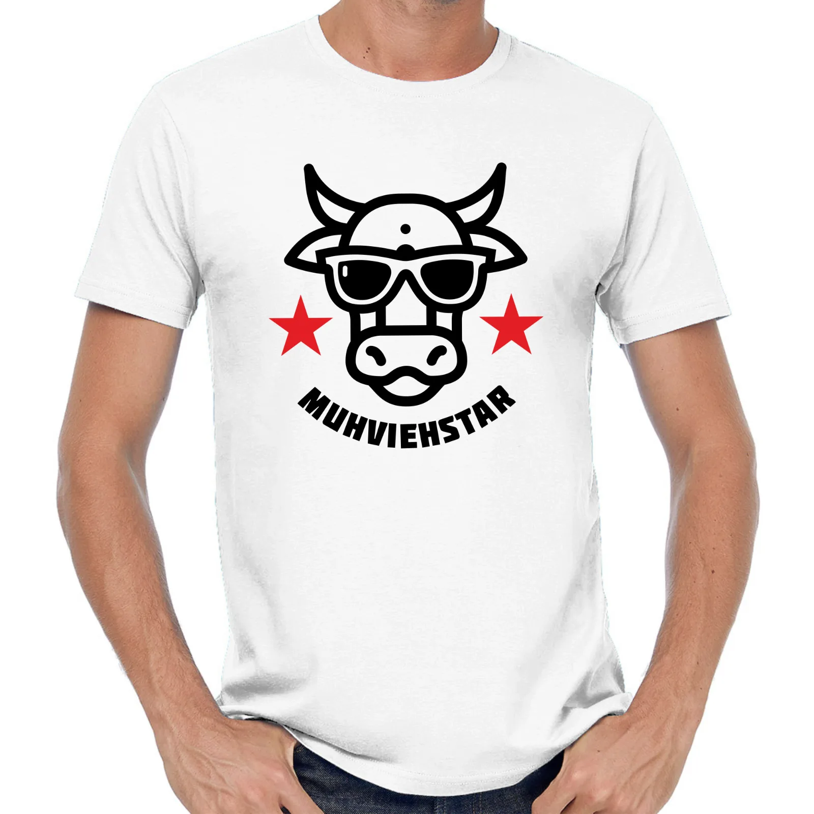 Muhviehstar Moviestar vache bœuf vache motif Slogan comédie drôle T-Shirt