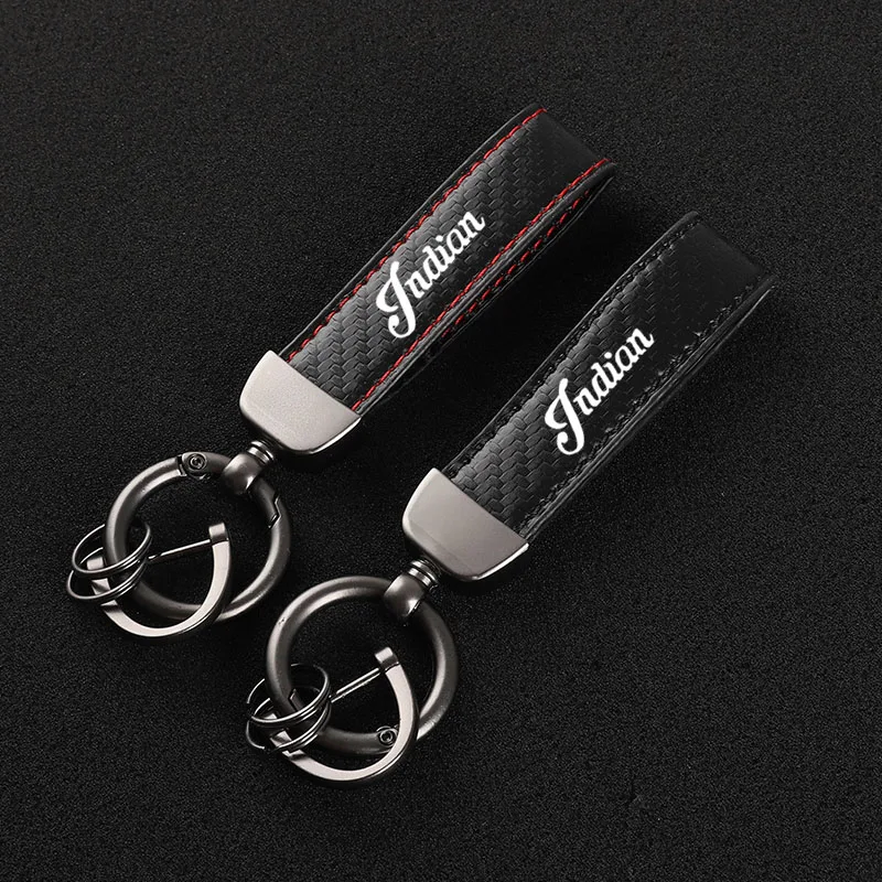 

High-Grade Carbon Fiber Motorcycle Keychain Holder Keyring for Indian CHIEF Chieftain Roadmaster Scout Springfield Accessories