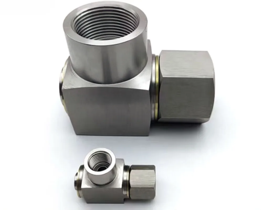 Stainless Steel 360° Rotational Joint, Hydraulic Swivel Joint with Flexible Tubing for High-Pressure Applications