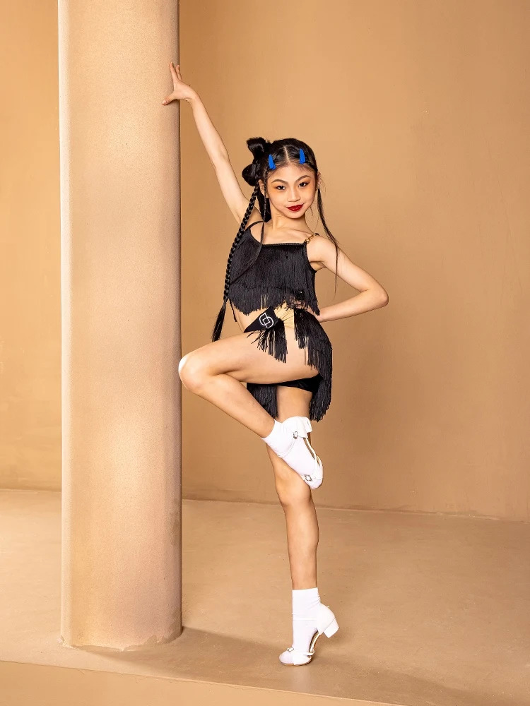 Fringe Latin Dance Clothes Performance Costume Ballroom Practice Wear Salsa Clothing Cha Cha Dancing Outfit Tango Costume JL4503