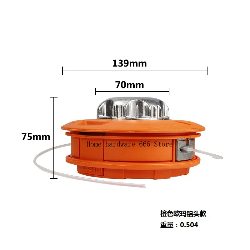 Imagem -02 - Nova Cabeça de Alumínio Laranja Acessórios Cortador de Grama Ferramenta Jardim Acessórios