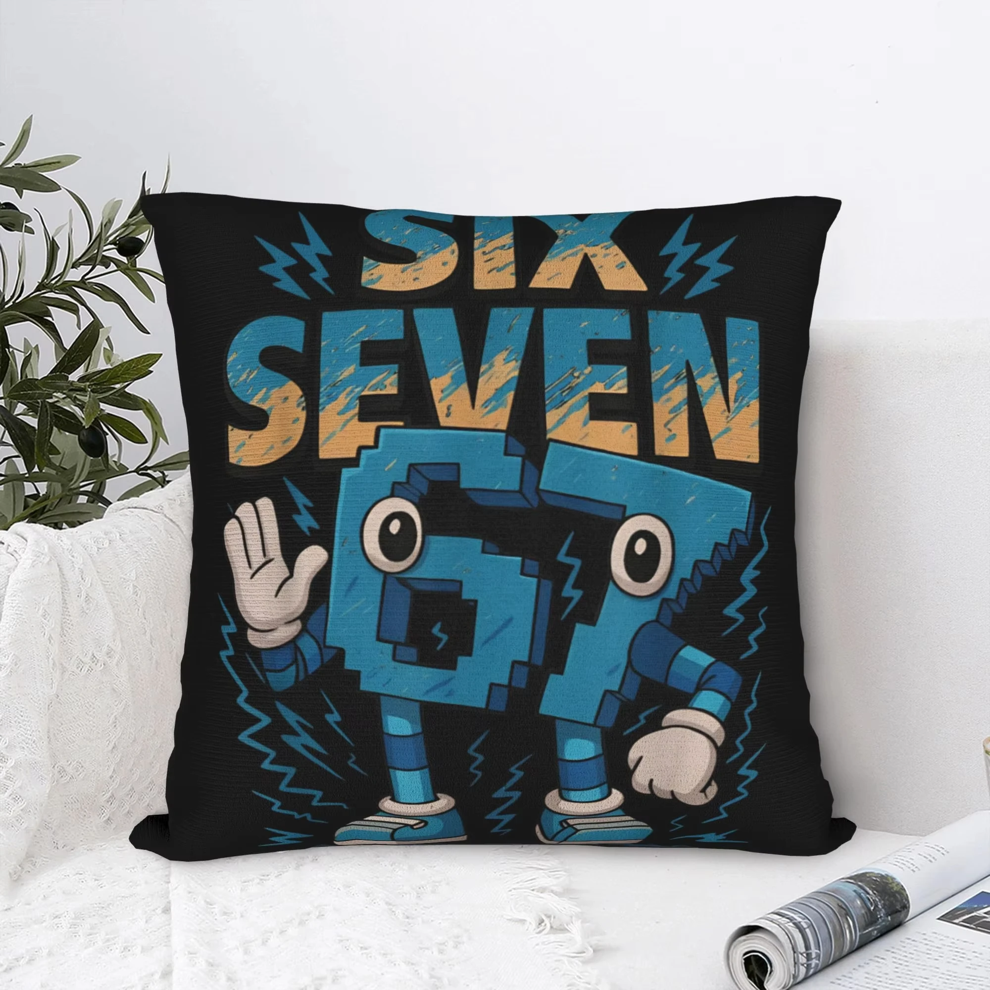 Lustige 67 Six Seven 6-7 Kissenbezüge, dekorativ, für Zuhause, doppelseitiger Druck, quadratisches Kissen, Wohnzimmer-Dekoration, Kissenbezug, Geschenk