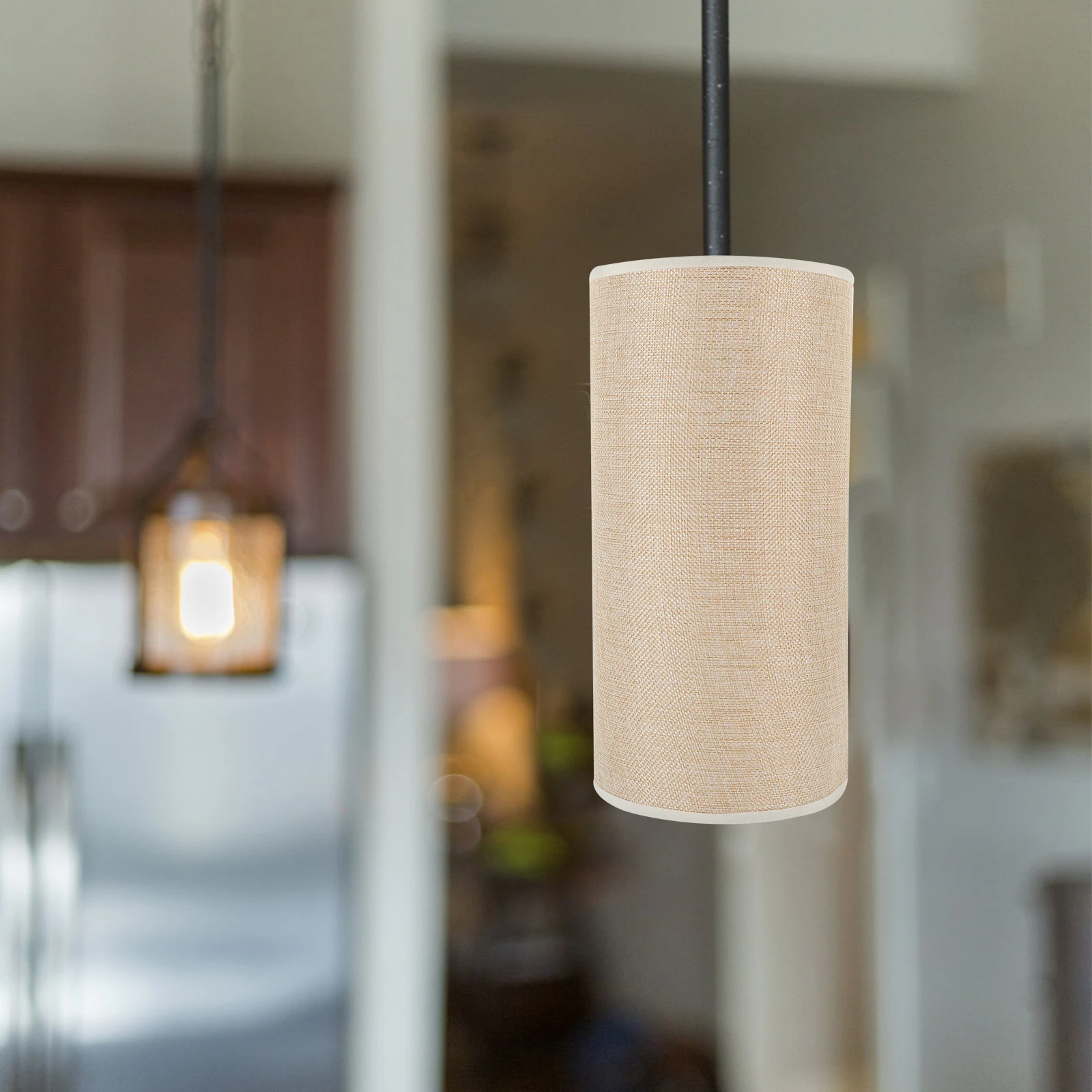 

Lamp Shade Cover Natural Linen Drum Barrel Floor Lamp Shade for Indoor Lighting Accessory Replacement Light Diffuser