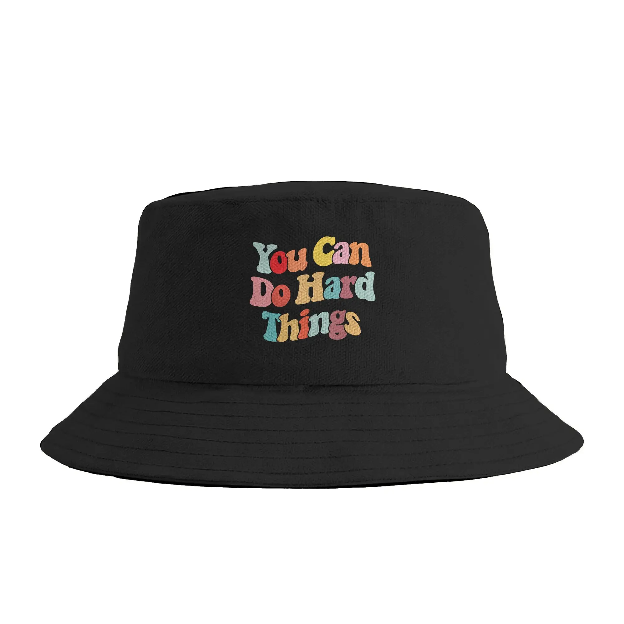 You Can Do Hard Things Motivational Quote Bucket Hat Summer  Fashion Fisherman Hats For Women Personality Travel Hiking Caps