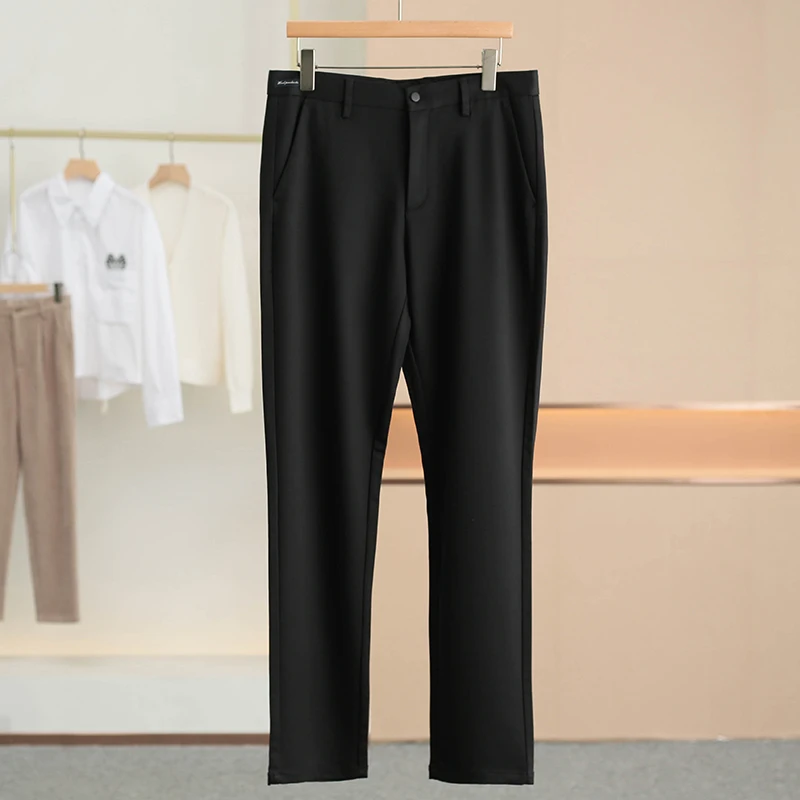 

Hanging Ice Business Casual Pants Pure Color Simple Comfortable Spring New Arrival Men's Fashion Straight Leg Long Pants
