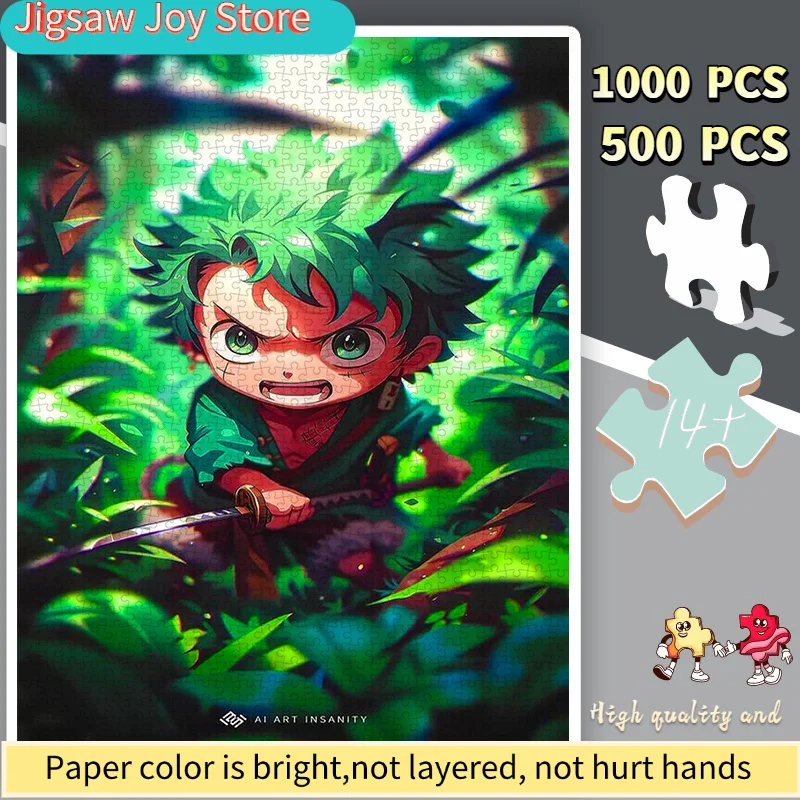 

Бумажный пазл, DIY-пазл с изображением зеленоволосого мальчика с ножом в джунглях, подходит для домашнего отдыха, встреч с друзьями, для пар.