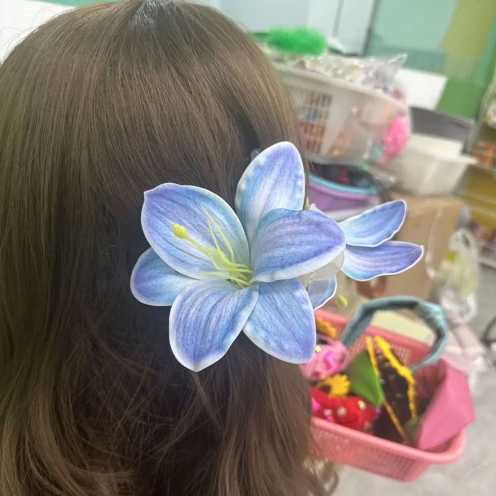 الحلو بوهيميا زهرة الزنبق مشبك شعر ذيل حصان كليب انتزاع كليب كالا مشبك شعر أغطية الرأس غطاء الرأس مشبك شعر كبير يوميا