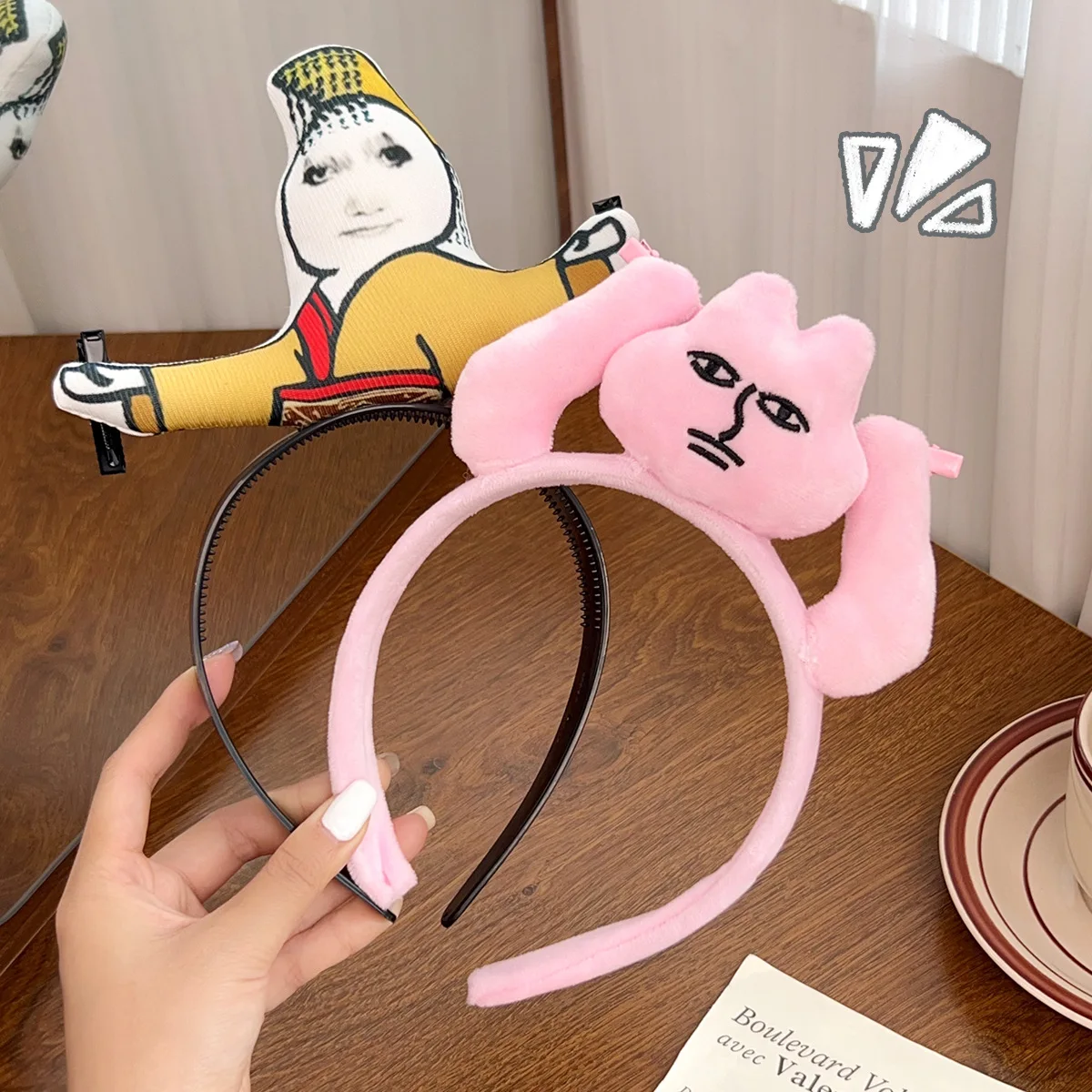 Funny Pink Bunny Headband Novelty Hair Hoop With Bang Clips For Face Washing Makeup Fun Women Hair Accessories
