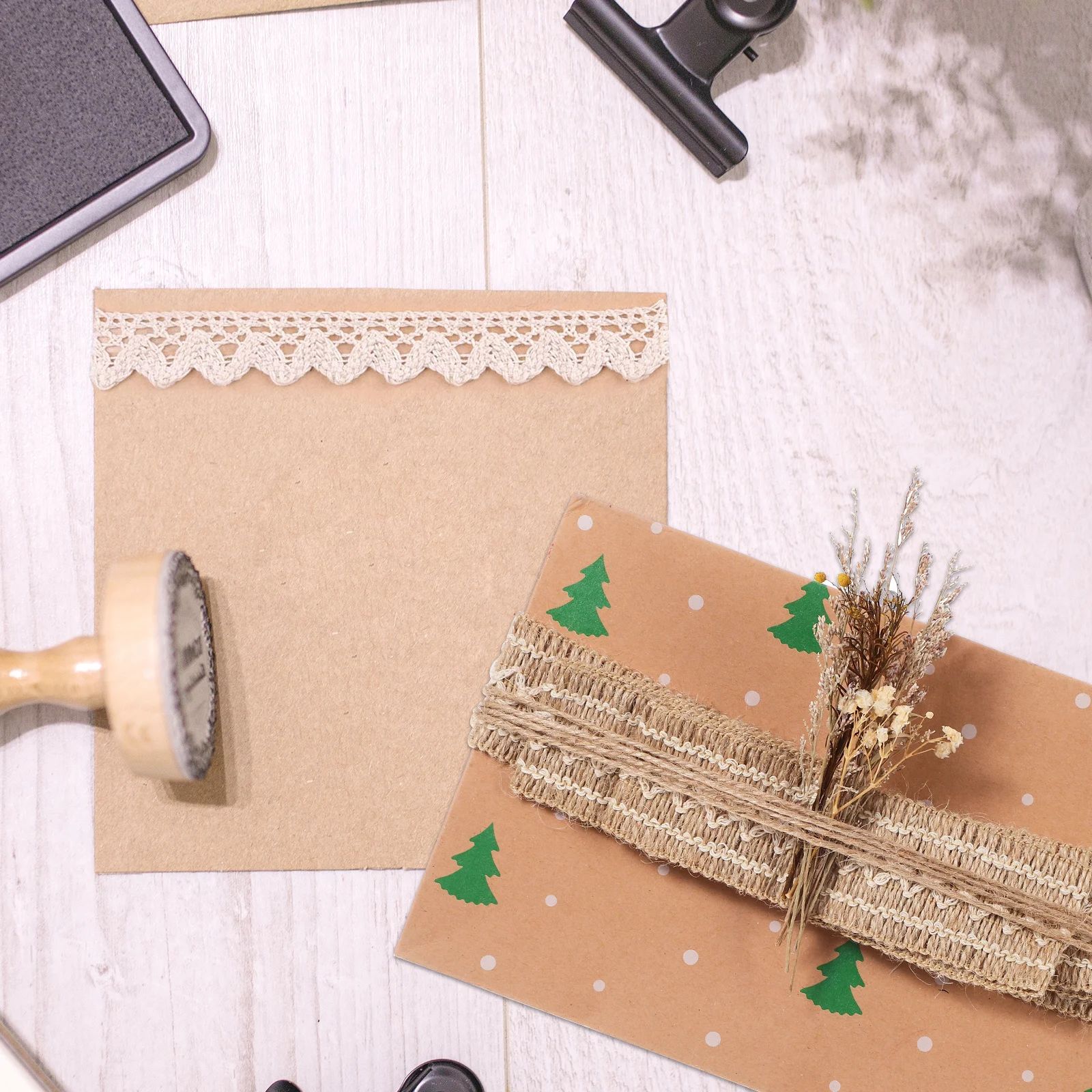 

6 Rolls Vintage Lace Burlap Ribbon Natural Linen Rustic Look DIY Flower Arrangement Wedding Craft Gift Wrapping Rope