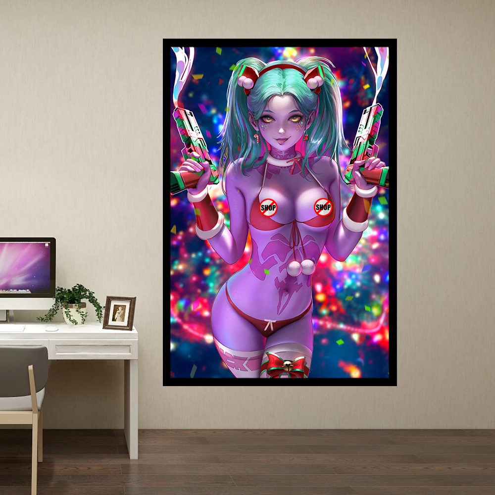 Edgerunners Canvas Poster Rebecca Lucy Loli Cyberpunk Sexy HD Wall Art Decor Home Decor