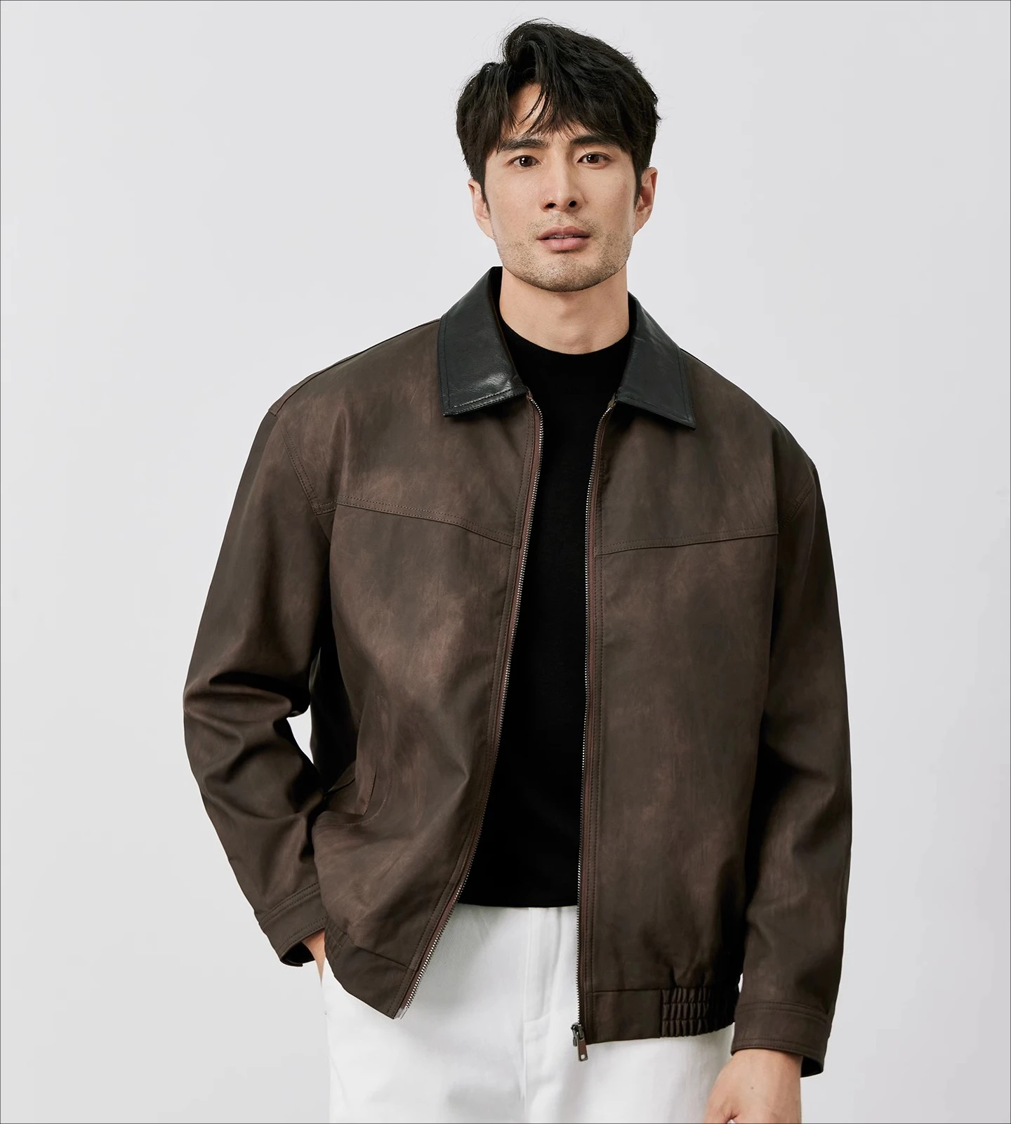 Autumn New Men's Top Jacket, American Retro Fashion Casual Short Motorcycle Lapel Jacket Jacket
