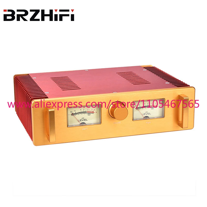 BRZHIFI A100 Hood 1969 Gold Seal Class A Ampere Chassis Aluminum Alloy Housing Empty Box Heat Sink Amplifier Housing