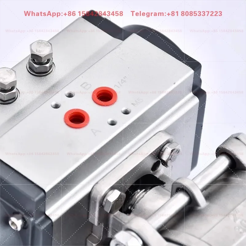 304 Stainless Steel 3-Piece Pneumatic Threaded Ball Valve Q611F-16P Steam Resistant DN15 DN20 DN25