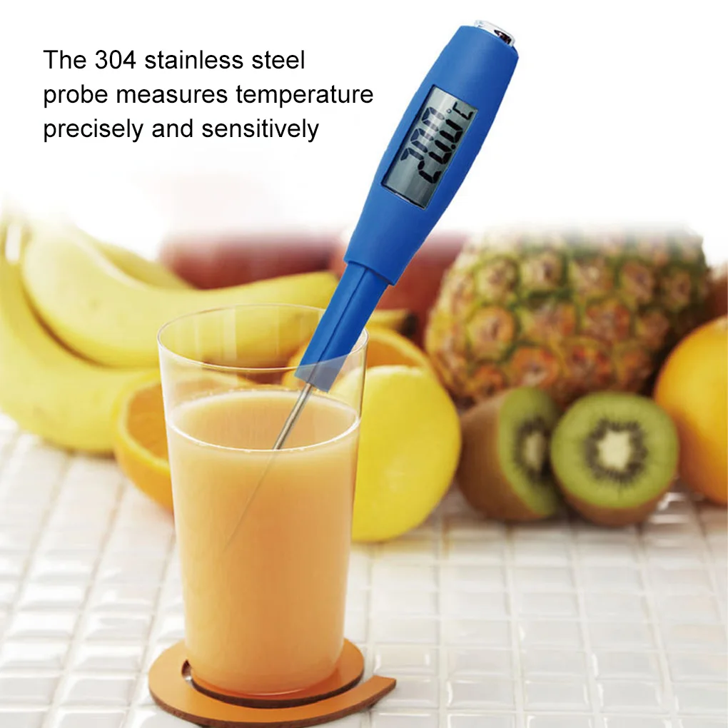 Blue Must Have Digital Thermometer Silicone Spatula Double Accurate Measurement Of Chocolate Milk Syrup Etc. ABS Plac