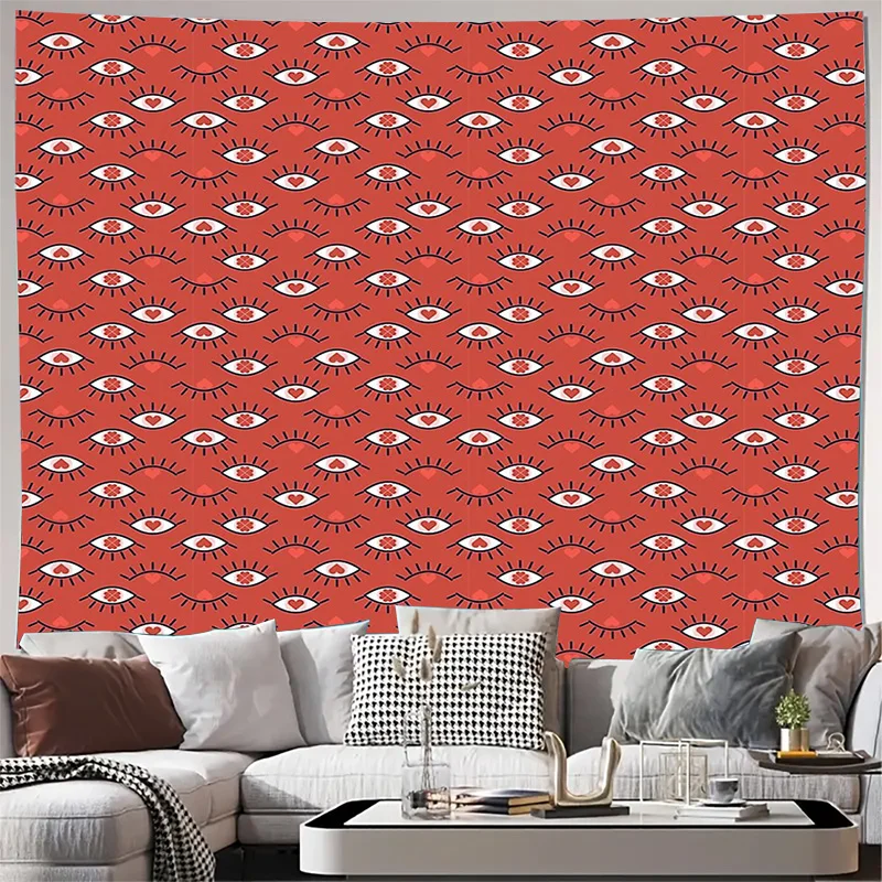 Bohemian Tapestry Wall Hanging Aesthetic Room Decor Vintage Home Textile Tribal Pattern Psychedelic Art Festival Backdrop Macram
