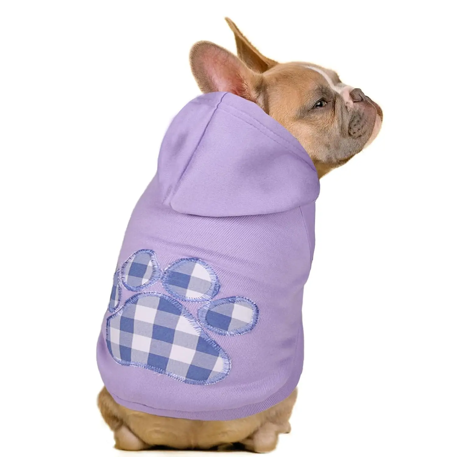 Flannel Pet Hoodie Sweater with Hat Puppy Pullover Shirt for Dogs Purple XL, Customized