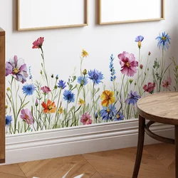 Flower Decorative Vinyl Tile Wall Sticker For Gir Room Decor Adhesive Wallpaper Furniture Sticker Wall Decor Bedroom Accessories