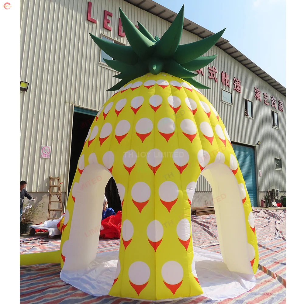 3.6x3.8mH Inflatable Pineapple Tent Cover for Promotion Party Event Drinks Snack Treat Inflatable Bar Booth for Sale