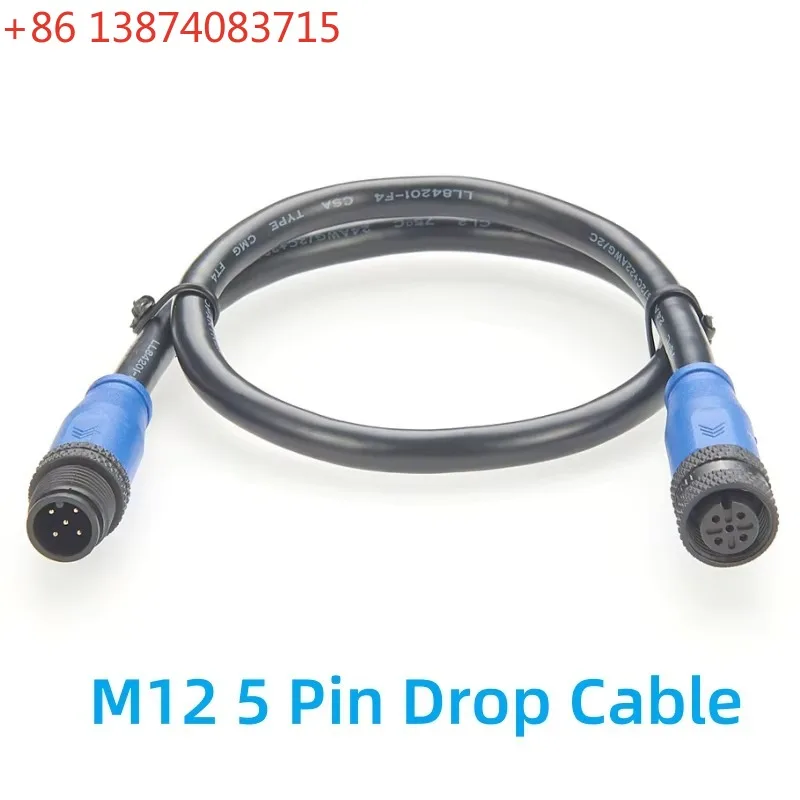 NMEA 2000 N2K Backbone Drop Cable IP67 Micro-C M12 A Code 5 Pin Male to Female Extension Cable For Garmin Lowrance Simrad B&G
