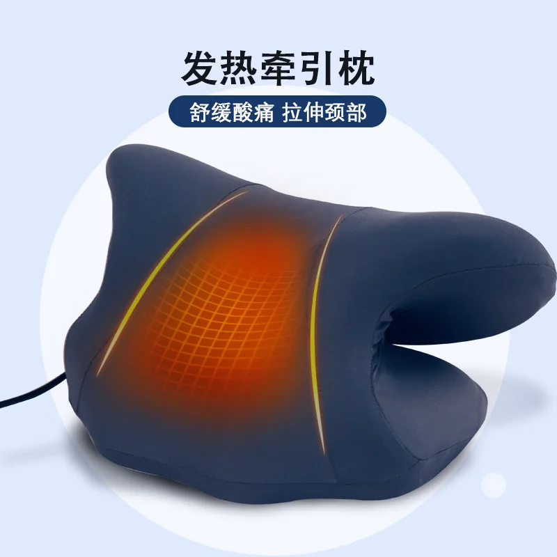 Heating Neck Massage Pillow Neck Stretcher Massager Traction Cervical Spine Correction Muscle Relaxation Relieve Pain