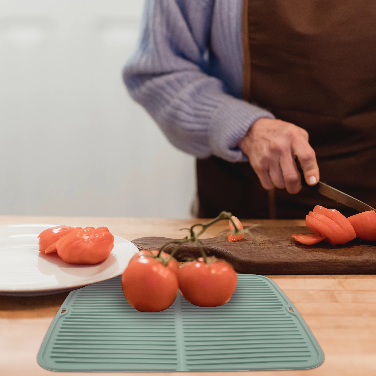 

Silicone Kitchen Drying Mat Dish Drain Tableware Drying Pad Bowl Pot Pad Large Drain Panels Waterproof Practical Easy Clean