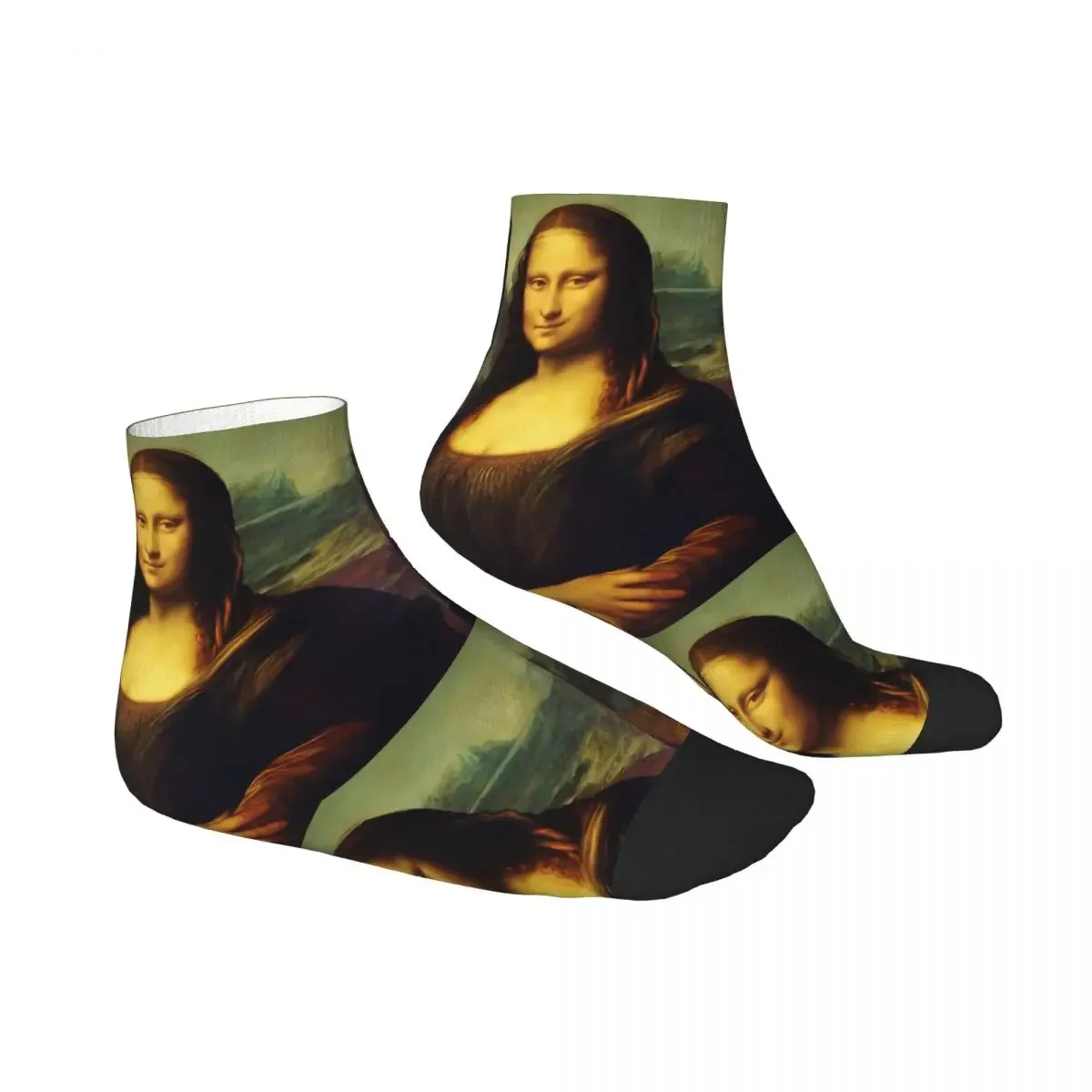 Mona Lisa - Detailed & Restored Socks Harajuku Sweat Absorbing Stockings All Season Socks Accessories for Unisex Gifts