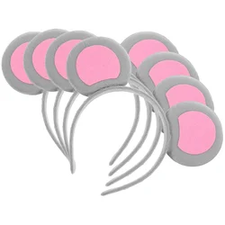 4 Pcs Halloween Animal Ear Headband Woman Hair Bands Grey Mouse Ears Fabric Headbands Costume Accessories