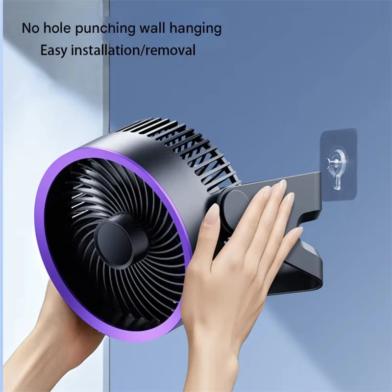 

Multifunctional Wireless Handheld Electric Fan 1200mah Desktop Wall Mount Air Circulator Fan For Home Cooling Silent Ventilation