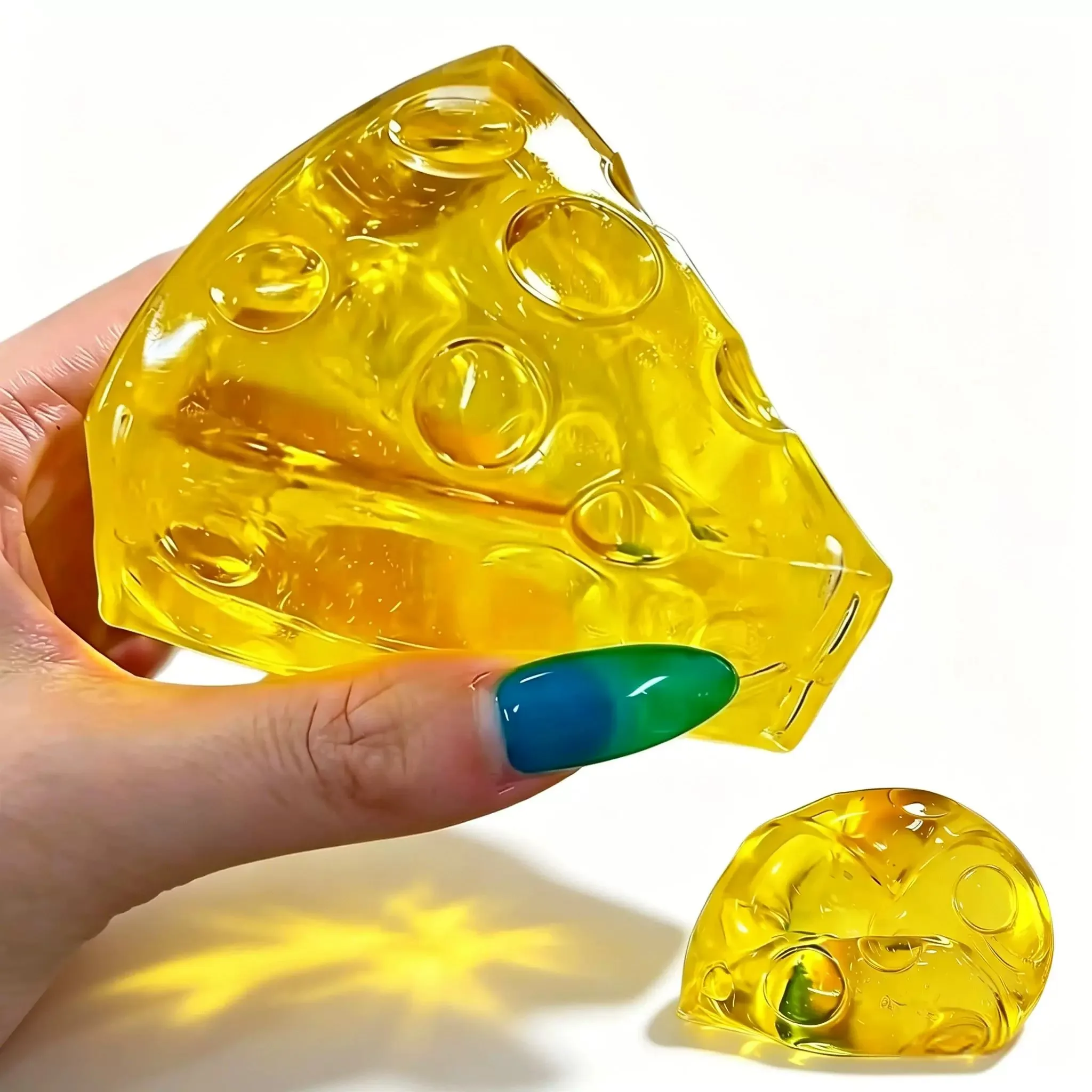 Transparent Honey Cheese Squishy Fidget Toy Super Soft Mochi Squeeze Toy Cute Sensory Stress Relief Toy Funny Anxiety Toy Gift