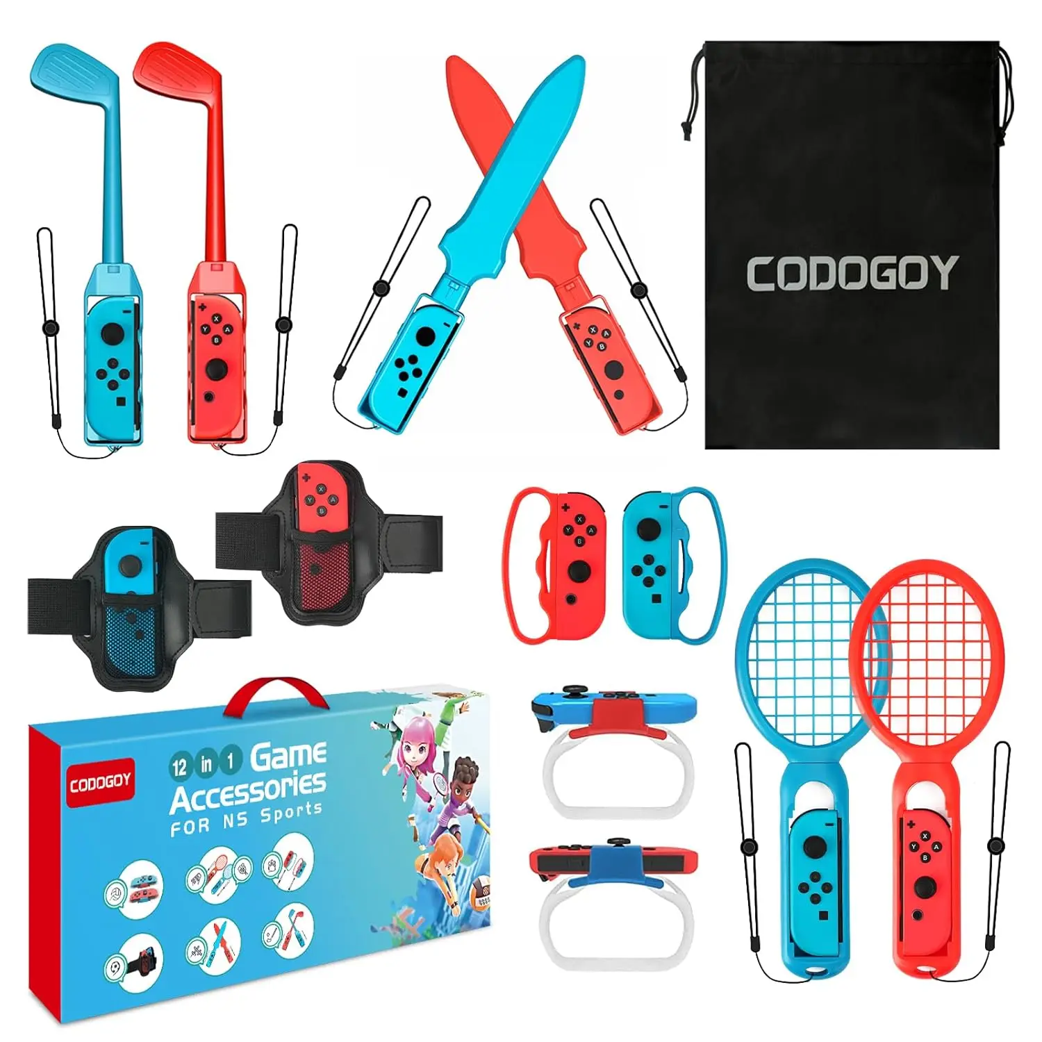 Nintendo Switch Acessórios Esportivos Bundle, Família Acessórios Kit Compatível com Switch/Switch OLED