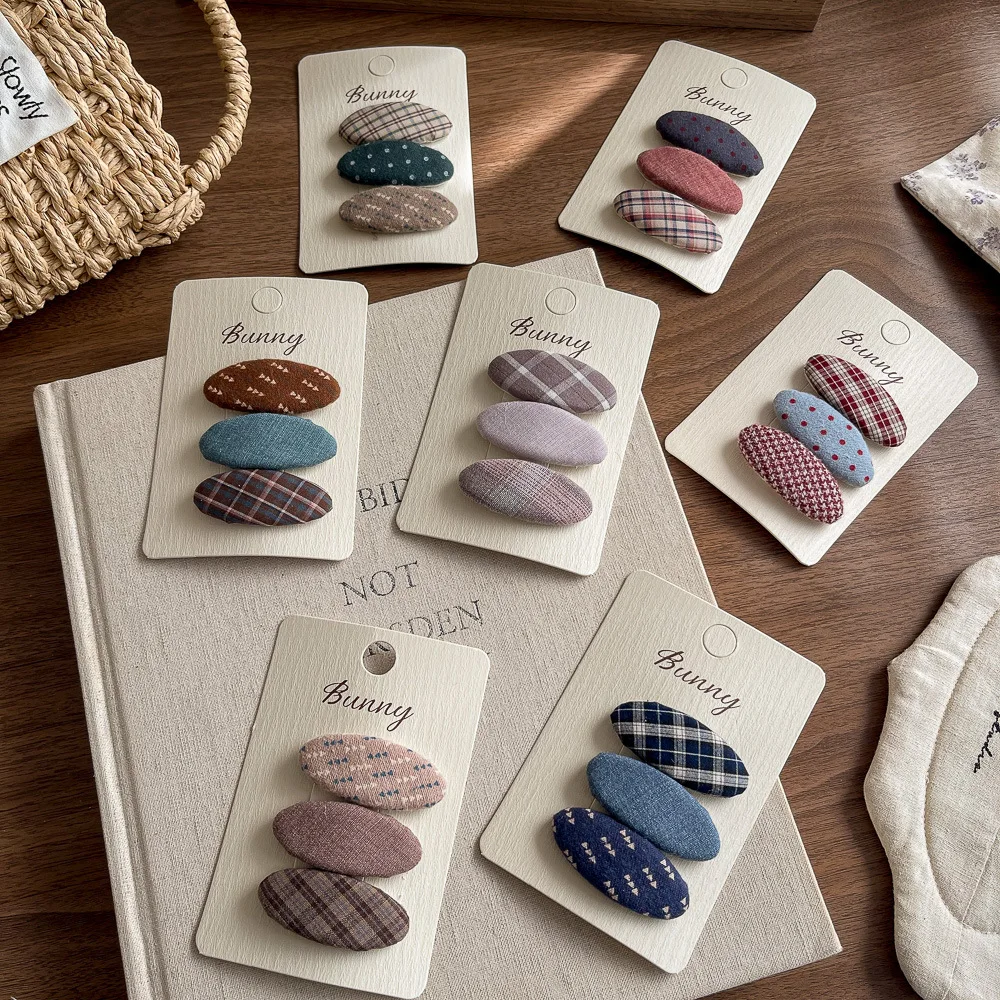 

3 шт., клетчатая овальная заколка BB, заколка для волос для девочек, милые аксессуары для волос для девочек, заколки для волос, заколки, головные уборы, заколка для волос с челкой, боковой зажим, головной убор