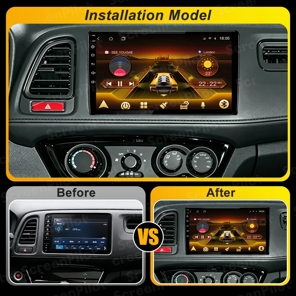 Android 16 For Honda Vezel HR V HRV XRV 2015 2016 2017 2018 2019 2020 Car Radio Stereo Multimedia Player Android 16 Navigation