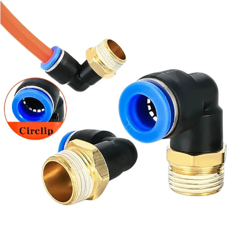 

2 Pcs PL Pneumatic Air Connector 4/6/8/10/12/16mm OD Hose Tube Push In Thread Hose Quick Connector 1/8" 1/4" 3/8" 1/2"