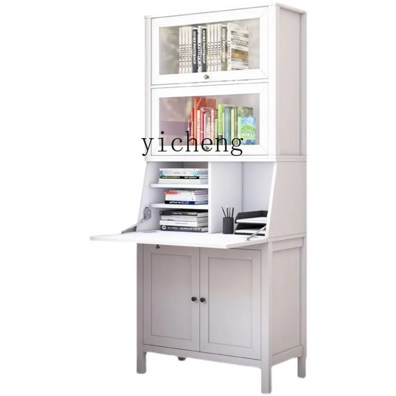 

zz bookcase integrated small apartment multi-function down combination modern simple household desk cabinet