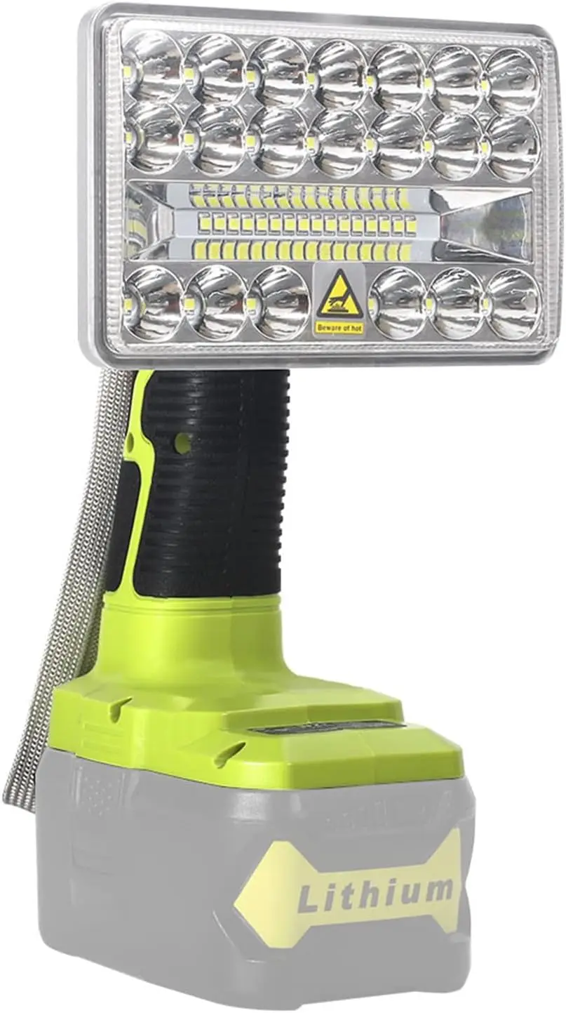 

Work Light for Ryobi 18v Battery, Flashlight 18v, 2000lm LED Flood Light Outdoor with 3 Modes Lighting for Jobsite, Camping