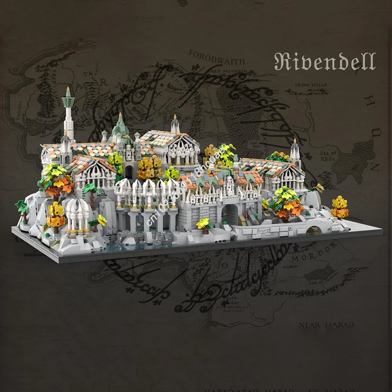 5788PCS MOC The Lords Of The Rings Rivendell Mini Craft Modular Model Building Blocks Stacking Bricks Creative Kid Toy Gift Diy