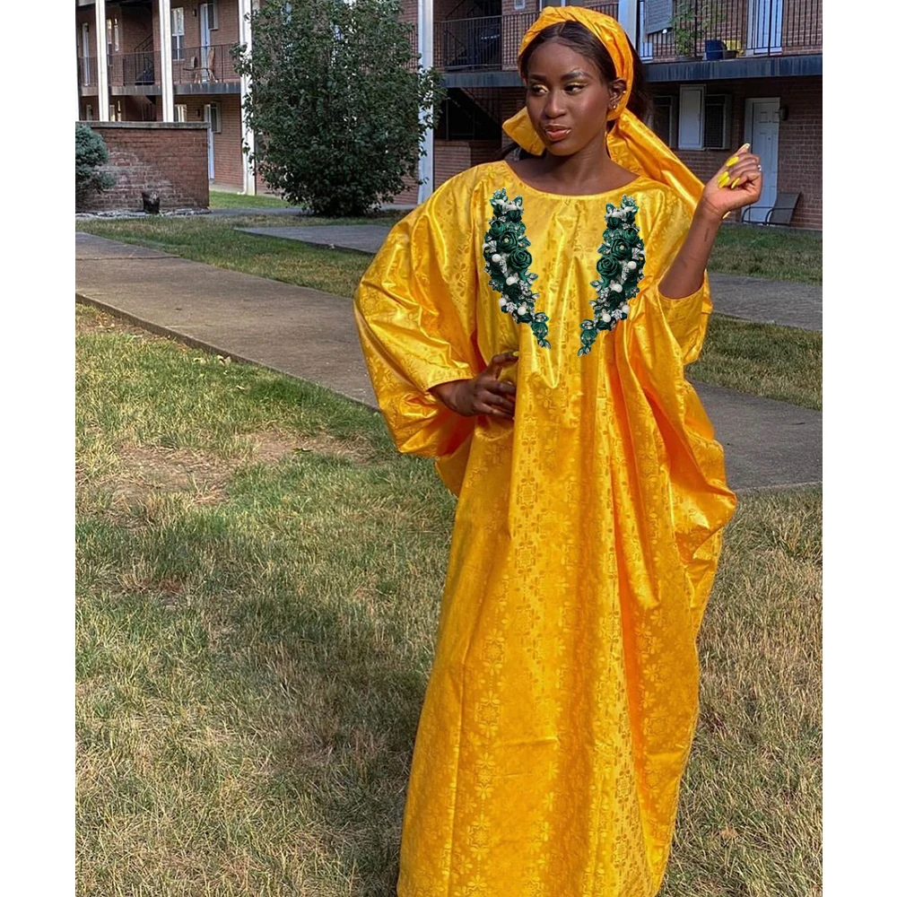 2024 Newest African Bazin Riche Dresses Big Size Nigerian Noble Party Gown Clothing Purple Guinea Lady Long Dresses Boubou Robe