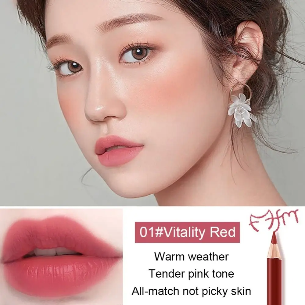 Blusher Cosmetica Waterdichte Make-Up Tool Fluwelen Lipliner Anti-Stick Cup Lip Liner Matte Lippenstift Eyeliner Pen Lipliner Potlood