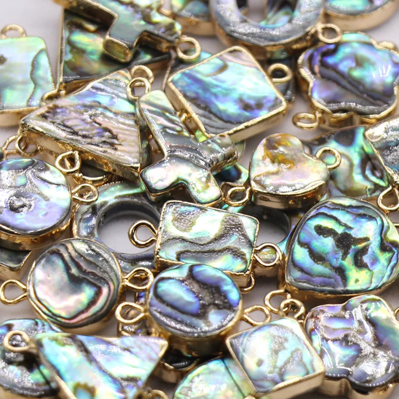 Aqumotic DIY Colorful Scallops Tool Accessories Abalone Shells Pendant Undone Necklace Earrings Unfinish Bracelets