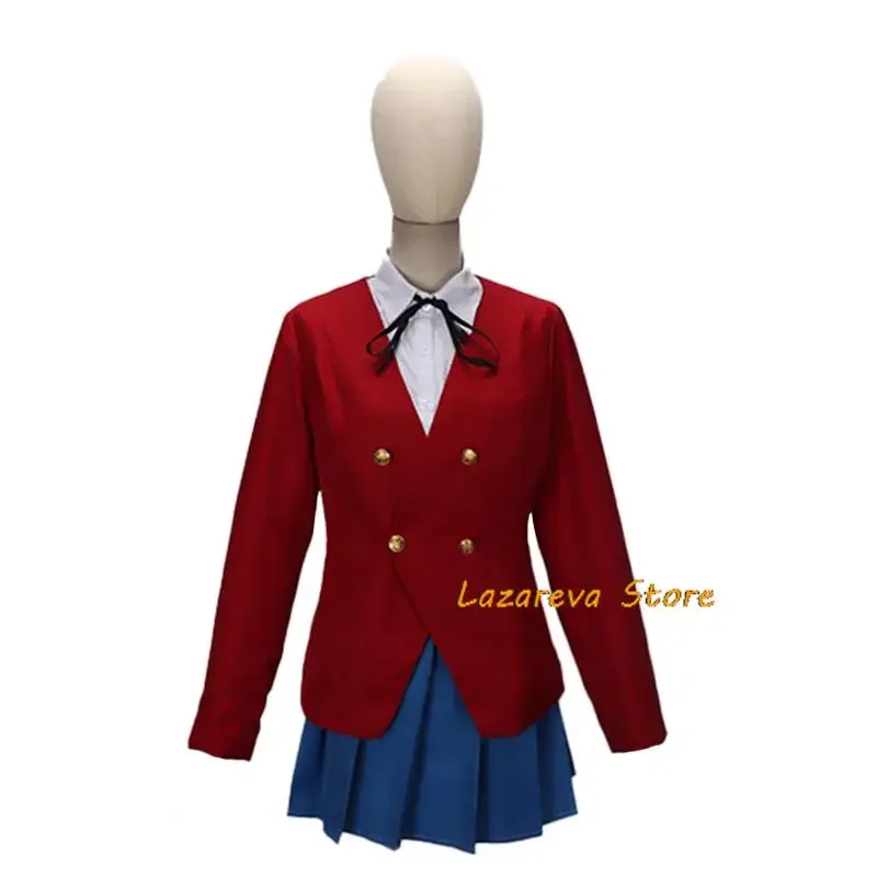 Anime tiger×dragon! tordora! Aisaki taiga cosplay costume wig red JK uniform leather shoes woman sexy kawaii Campus Party suit