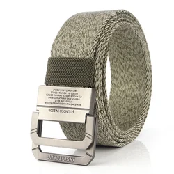 Double Loop Buckle Nylon Belt Woven Belt Versatile Casual Jeans Pant Belt for Men and Women